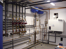Central heating installation: boiler rooms, surface heating, floor, wall and ceiling heating